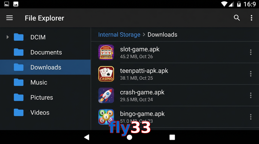 Main screen of Fly33 gameapk page for PK players